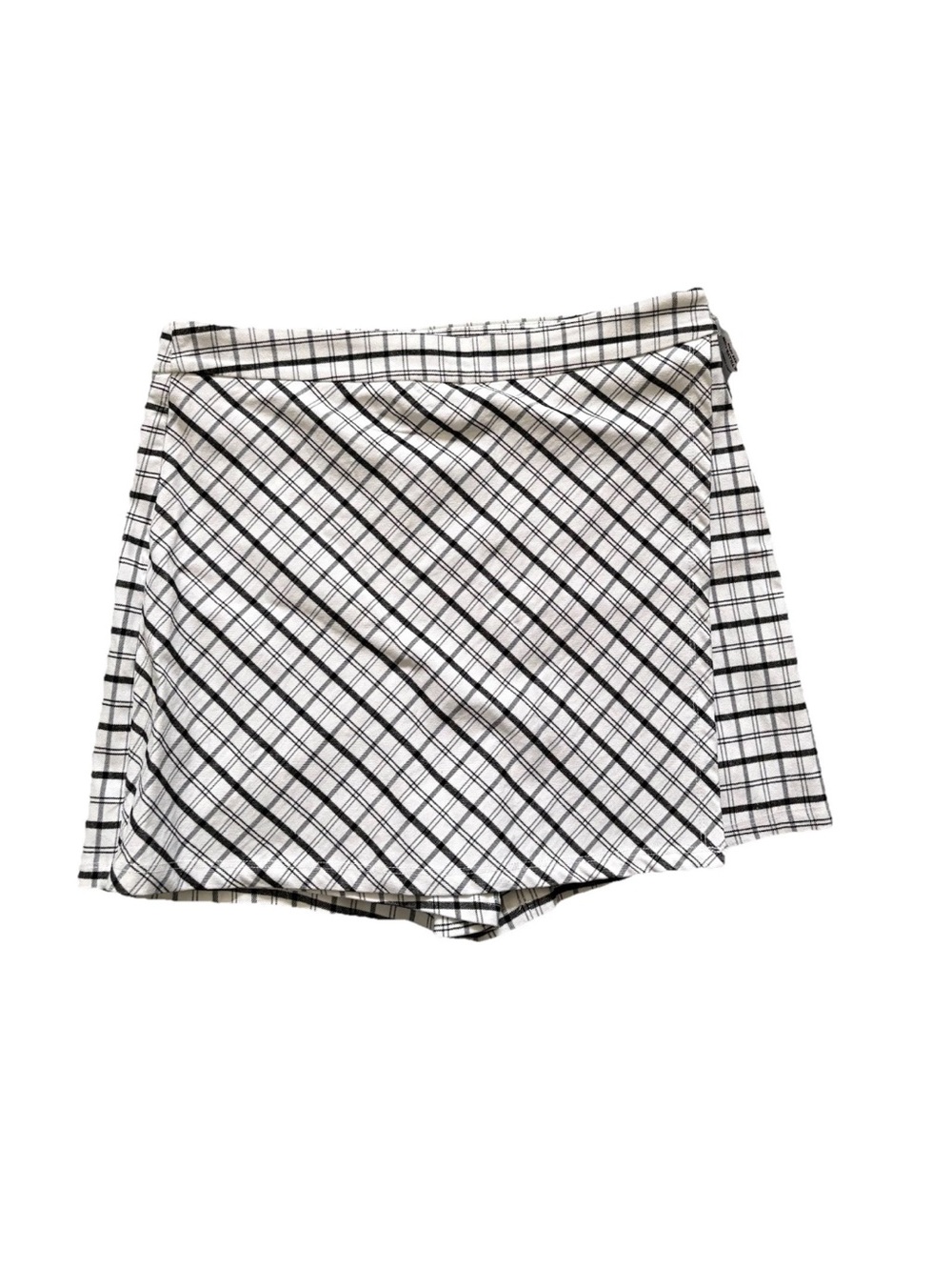 Sky And Sparrow Black And White Plaid Wrap Skort Womens Size XL NWT Stretch
